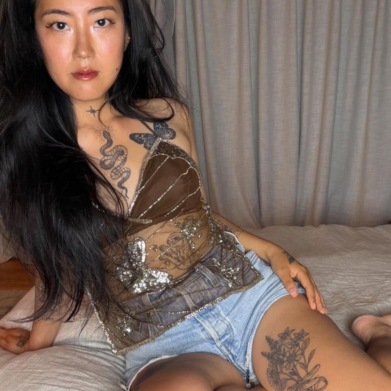 chocolate butterfly halter top