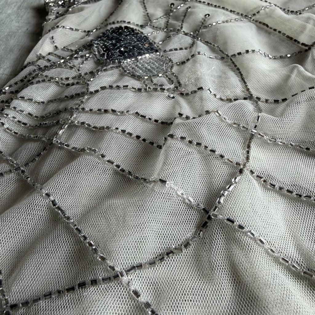 silver web beaded top