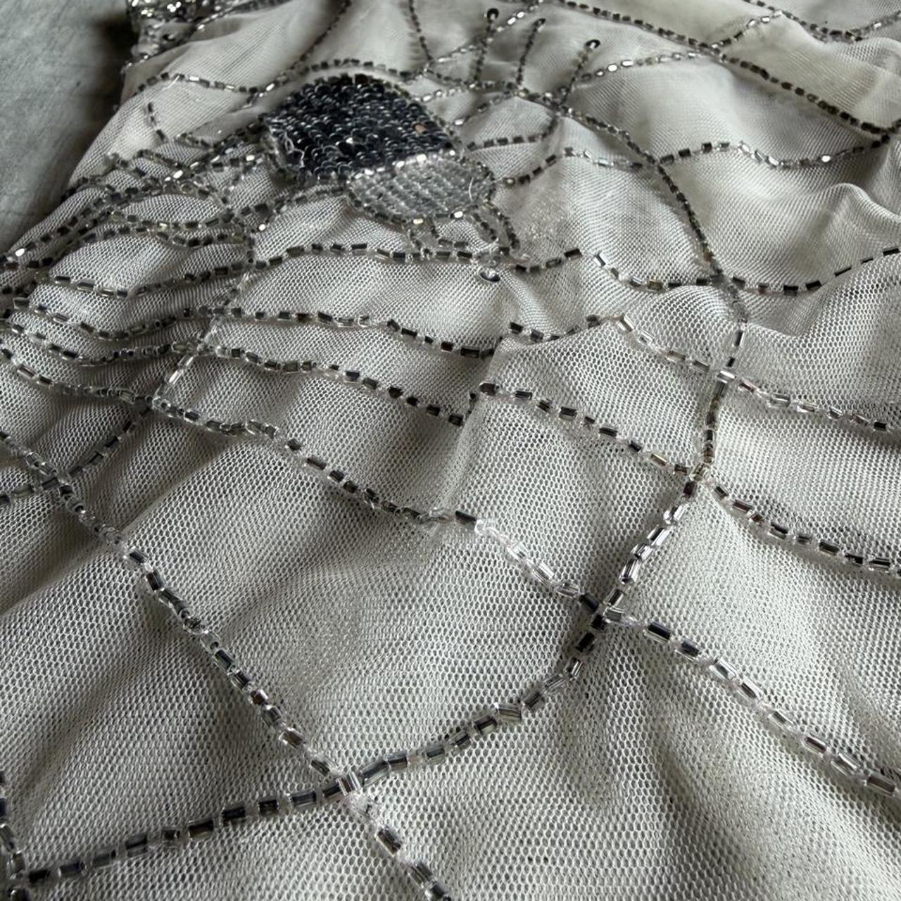 silver web beaded top