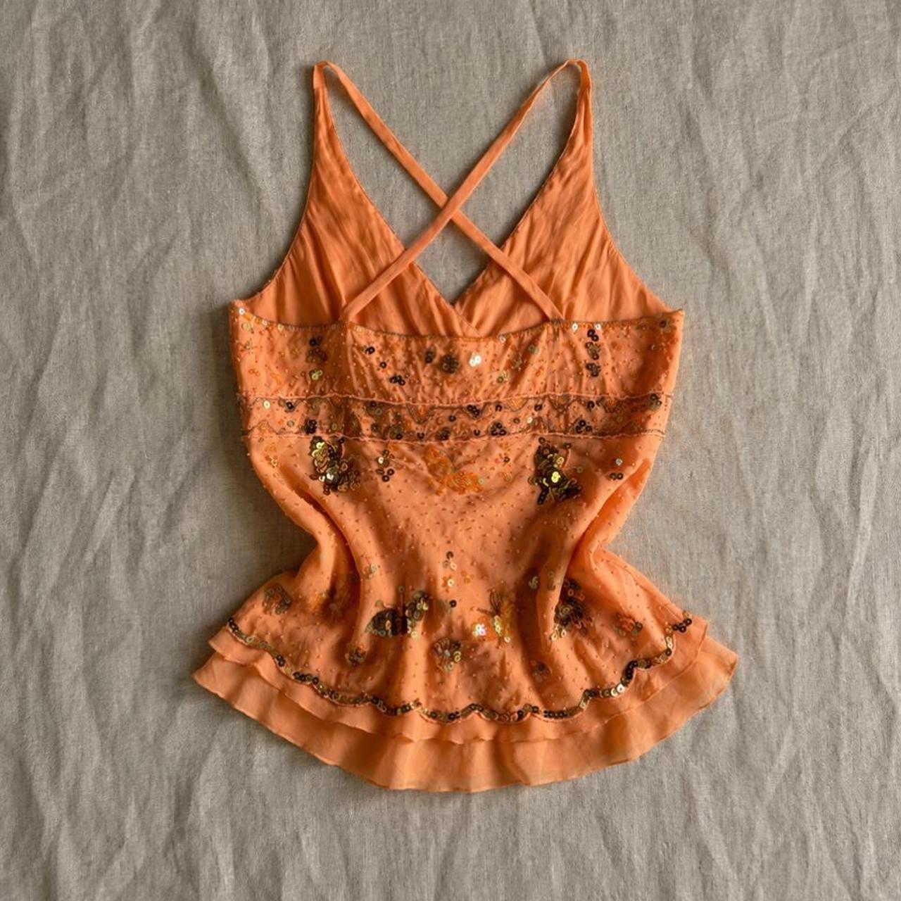 tangerine silk butterfly cami