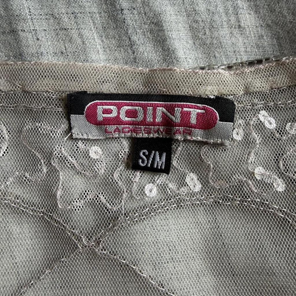 silver web beaded top