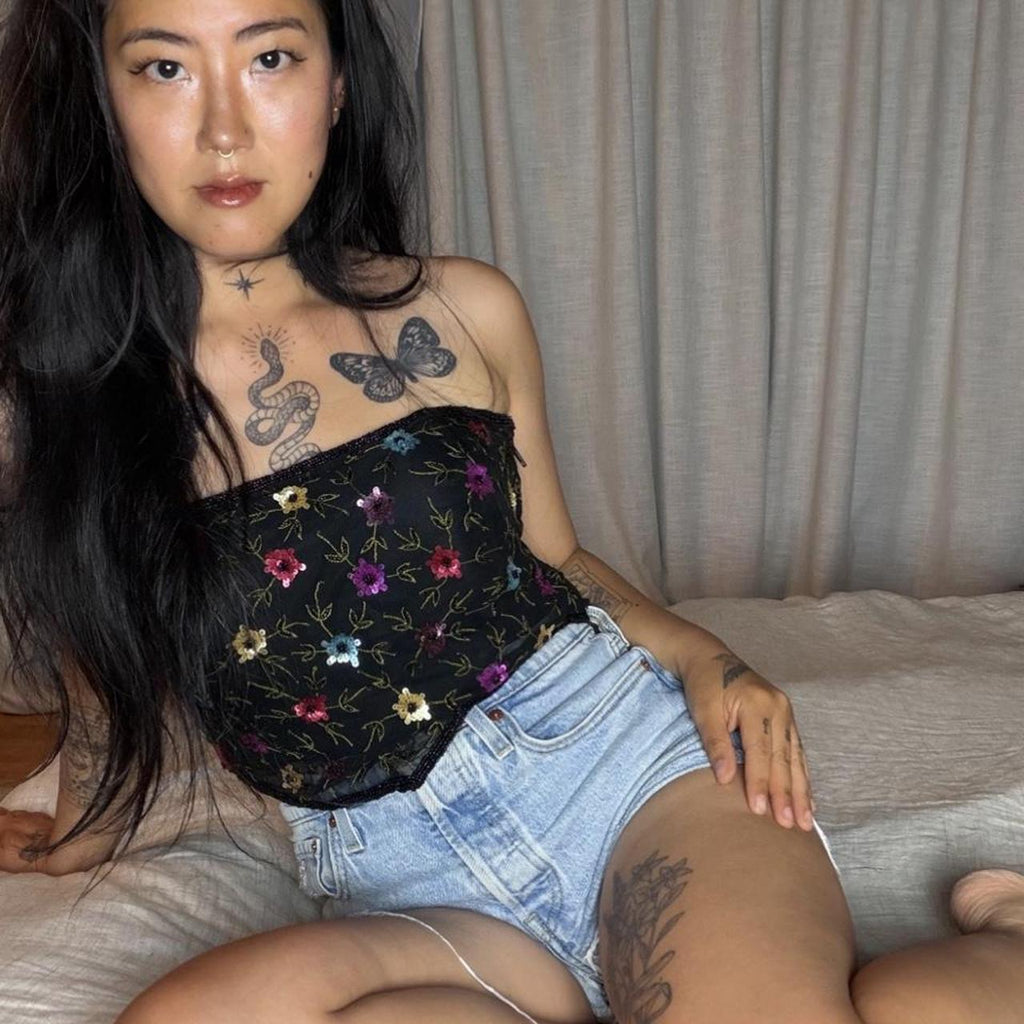 midnight bouquet corset