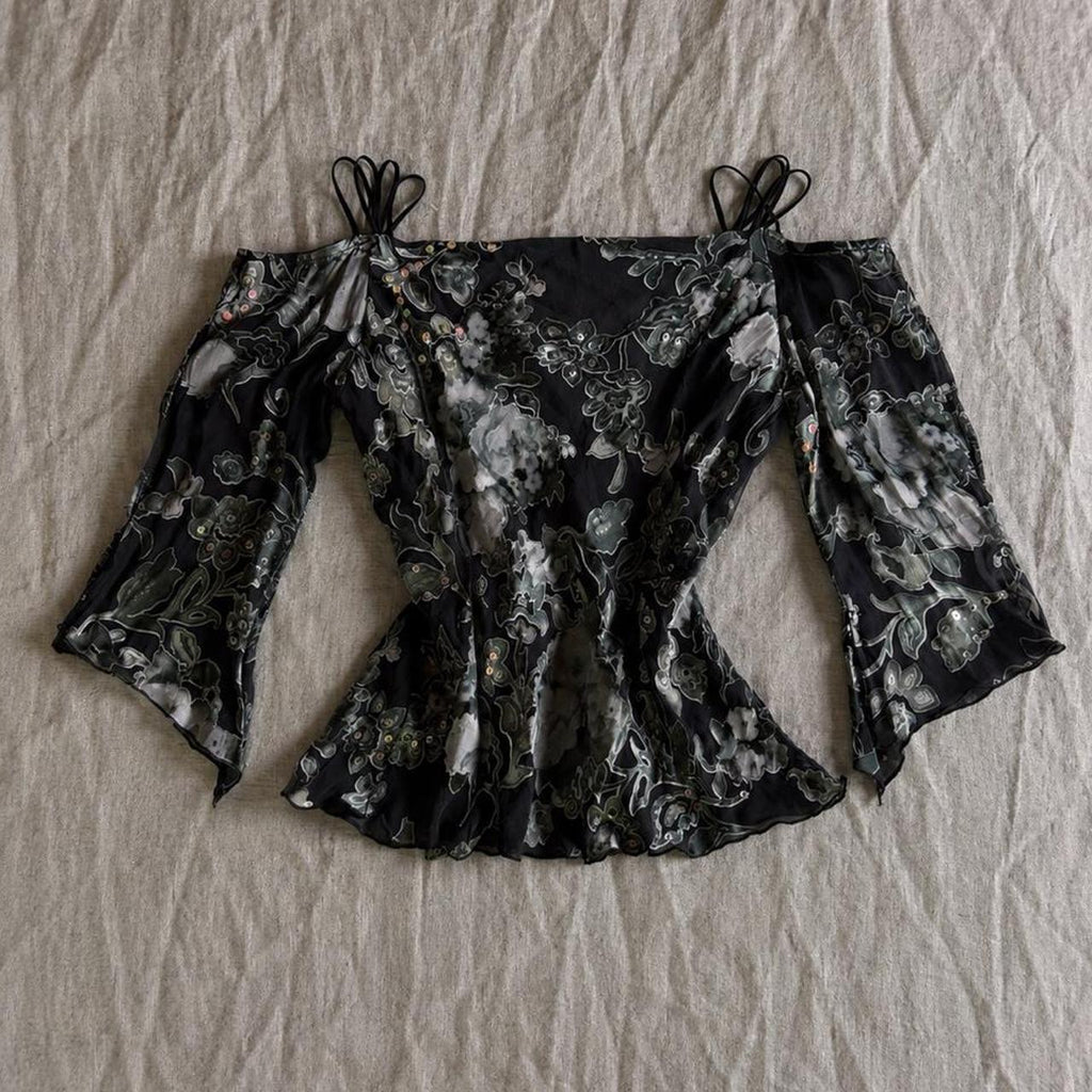 moon veil silk top