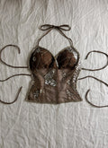 chocolate butterfly halter top