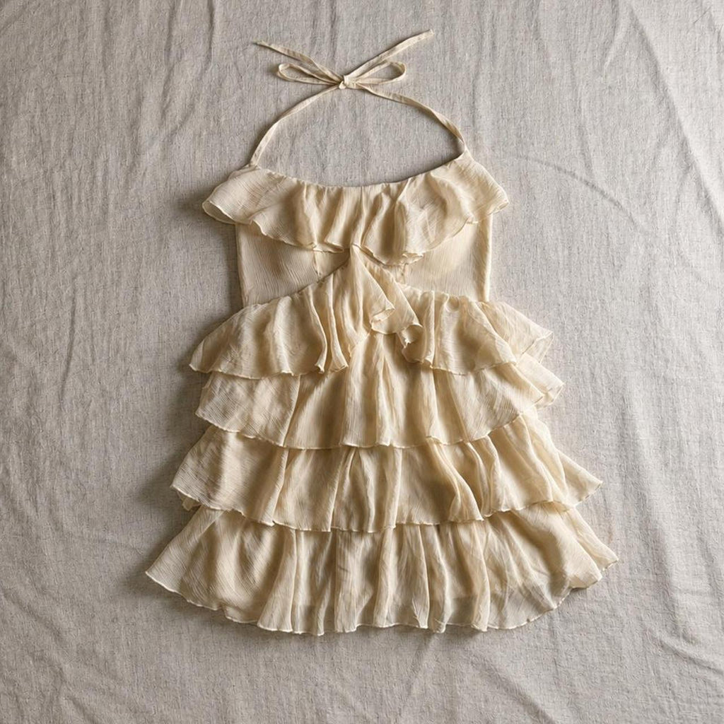 honey bloom halter dress