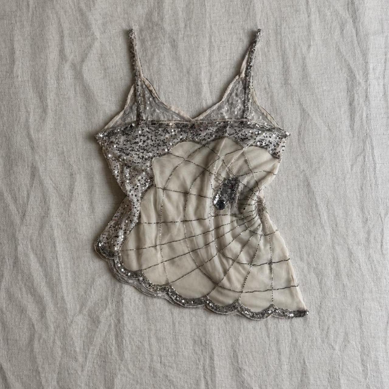 silver web beaded top