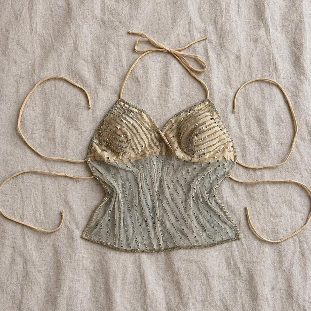 champagne cascade halter
